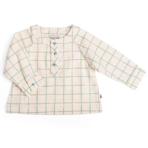 boys long sleeve cotton shirt green checks