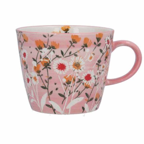 large mug pink flowers