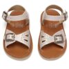 Girls Ivory Pearl Leather Sandals