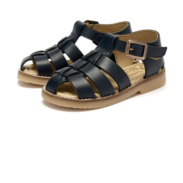 boys navy leather sandals Noah