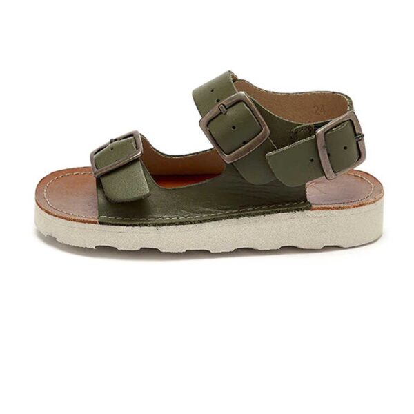 kids olive leather sandals Spike