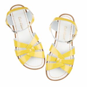 yellow girls saltwater sandals