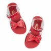 baby girl red sandals salt water