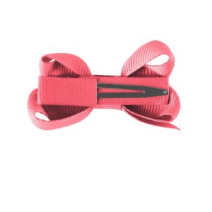 baby girl small pink coral bow clip
