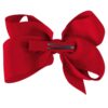 girls large red bow hair clip