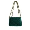 girls small green velvet chain bag