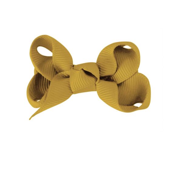 girls small mustard bow clip