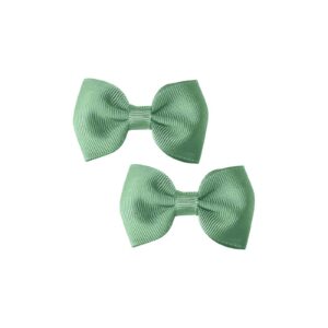 green pigtail bows set