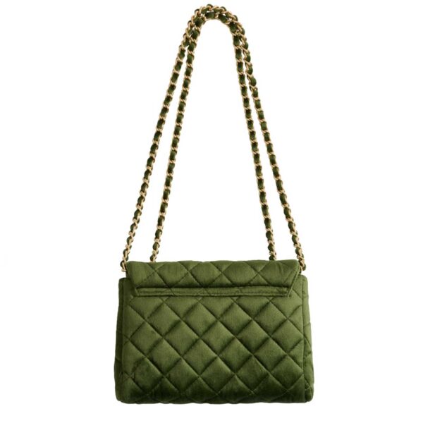 milledeux medium green velvet chain bag