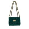 milledeux small green velvet chain bag
