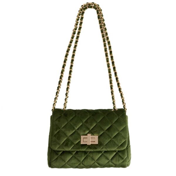 shoulder green velvet chain bag