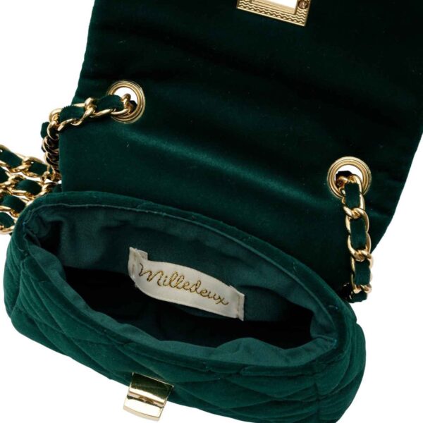 shoulder small green velvet chain bag