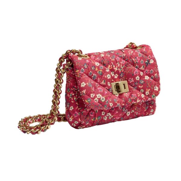 small liberty red floral chain bag