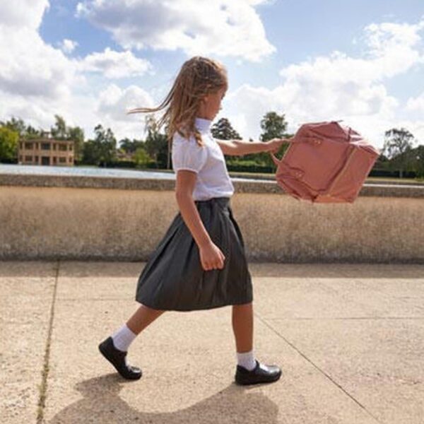 Start Rite Black leather girls velcro school shoes