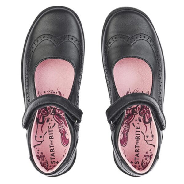 Start Rite Spirit Black leather girls riptape school shoes