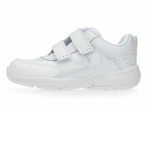 White leather riptape school trainers