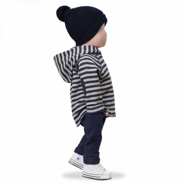 one more in the family Leandre navy stripe hoodie