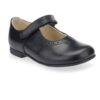 start rite Black leather girls riptape traditional school shoes