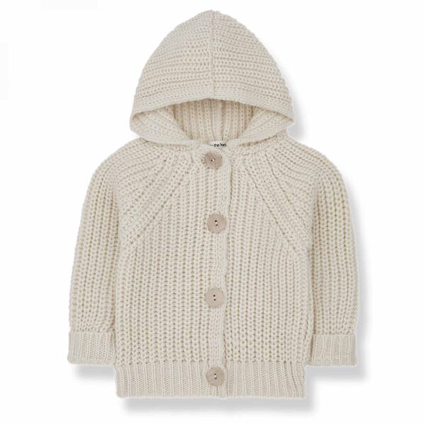 Ross ivory hooded cardigan