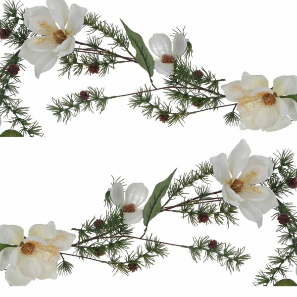 Cream Magnolia Fir Garland