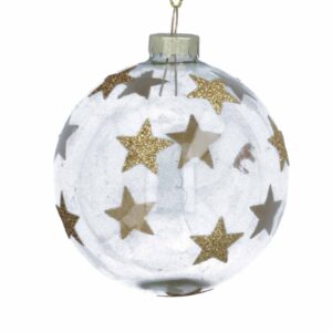 christmas bauble clear gold star