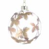 christmas bauble clear with gold maple leaf