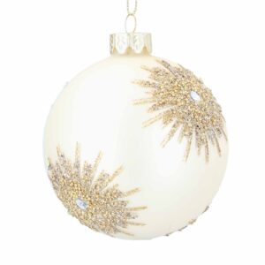 christmas bauble northern star pearl gold glitter