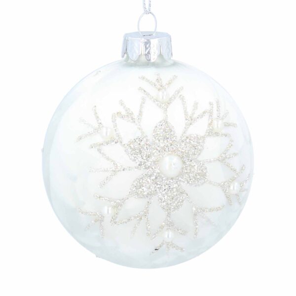 christmas bauble pearl with snowflake