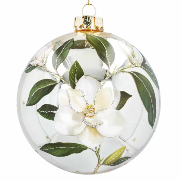 christmas bauble silver magnolia large