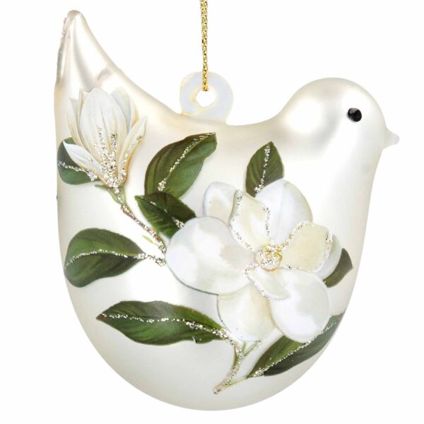 christmas bird bauble pearl magnolia