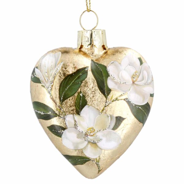 christmas heart bauble matt gold magnolia