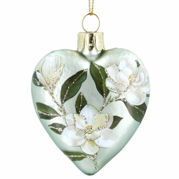 christmas heart bauble pearl green magnolia