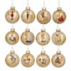 gold christmas baubles set 12 days of christmas