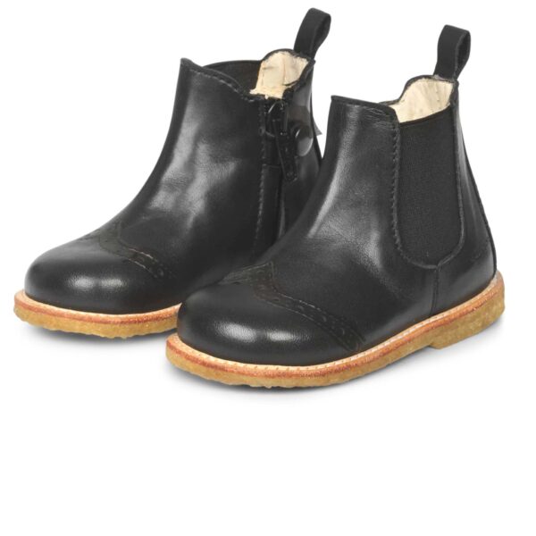 Angulus Classic Chelsea boot brogue black