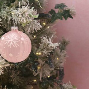 Pink Snowflake Glass Bauble
