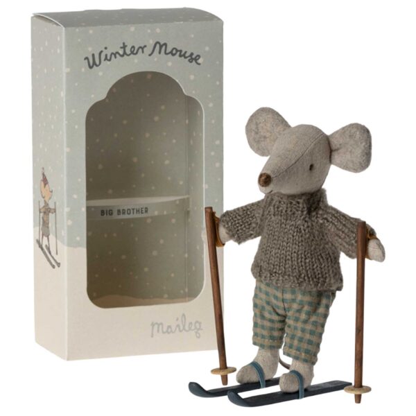 Winter mouse with ski set big brother