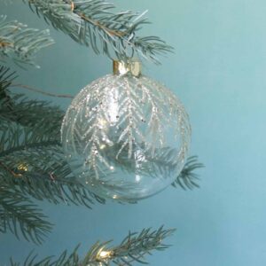 gisela graham christmas bauble pearl with gold branch