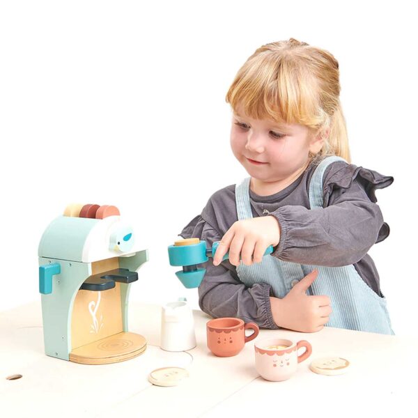 wooden coffee maker toy