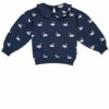 Navy swan top for girls