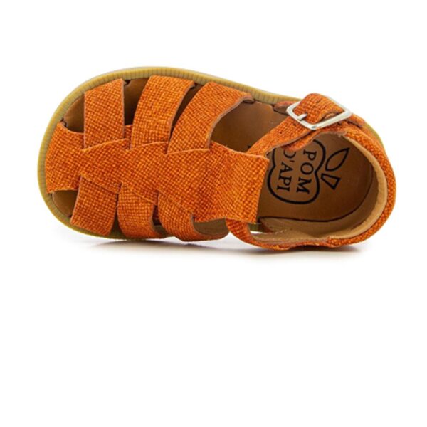 POM D'API baby closed toe orange sandals