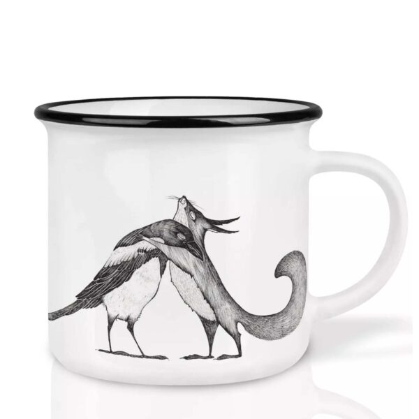 Squirel and crow mug