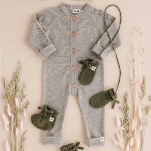 Cashmere baby onesie grey