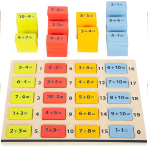 wooden Math Tiles Educational Game