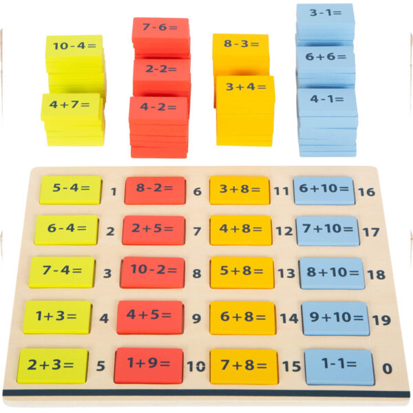 wooden Math Tiles Educational Game