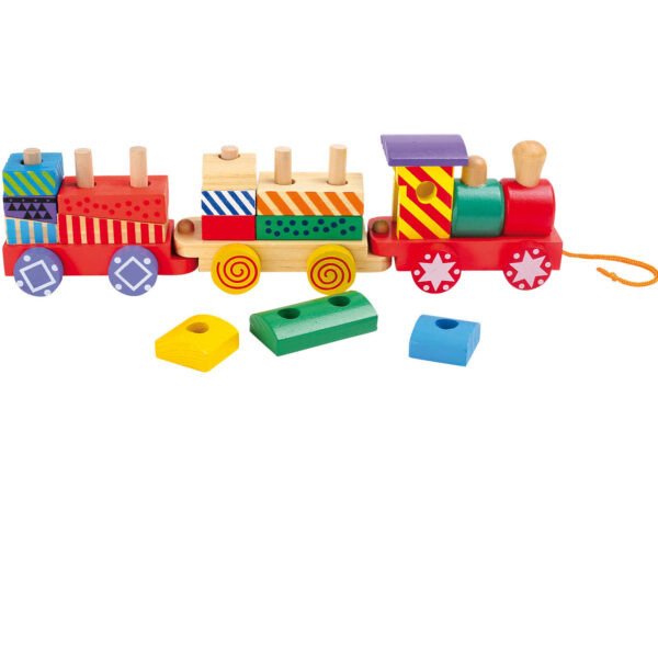 wooden colourful train toy