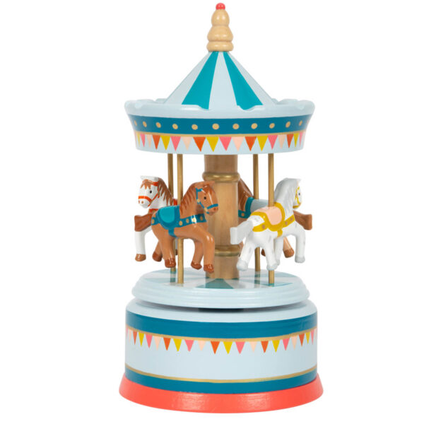 wooden musical carousel toy